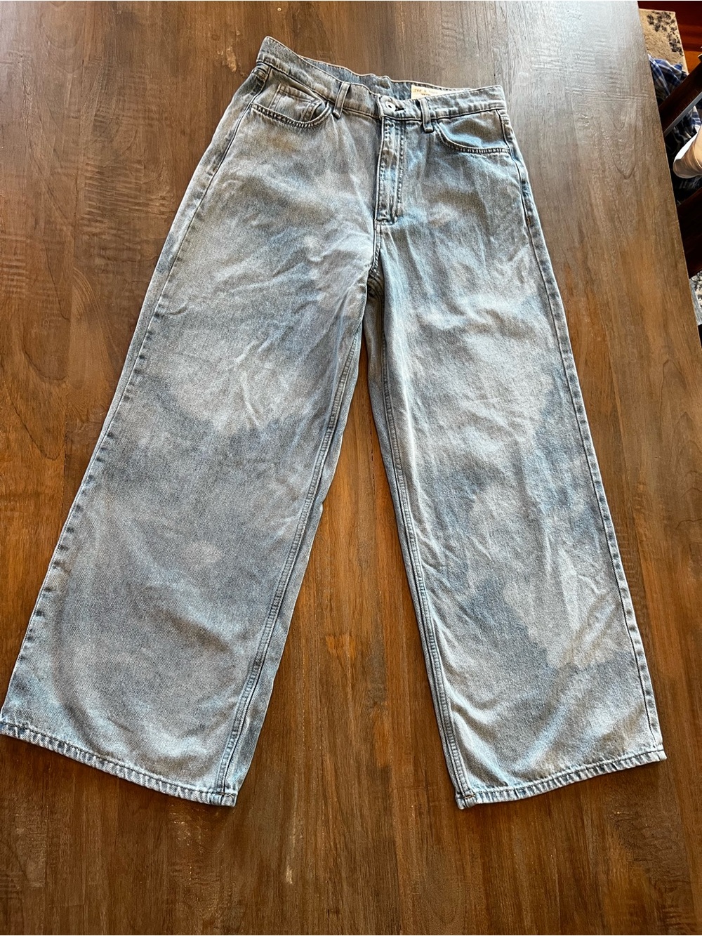 rag & bone Light Blue Relaxed Wide-Leg Womens Jeans